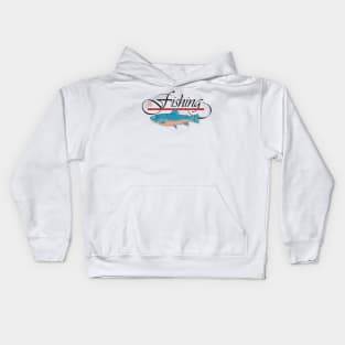 Fishing in the pursuit of wasting time Kids Hoodie